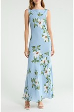 Reformation Prescott Floral Mermaid Dress in Greenery Size Small