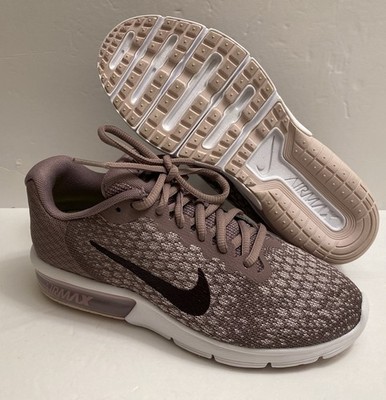 New Nike Air Max Sequent 2 Taupe Grey Port Wine Plum Womens 852465-200 Size 6