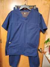 Carhartt Men's Ripstop Scrub Set Small S Navy Blue Top C15108 Cargo Pants C54108