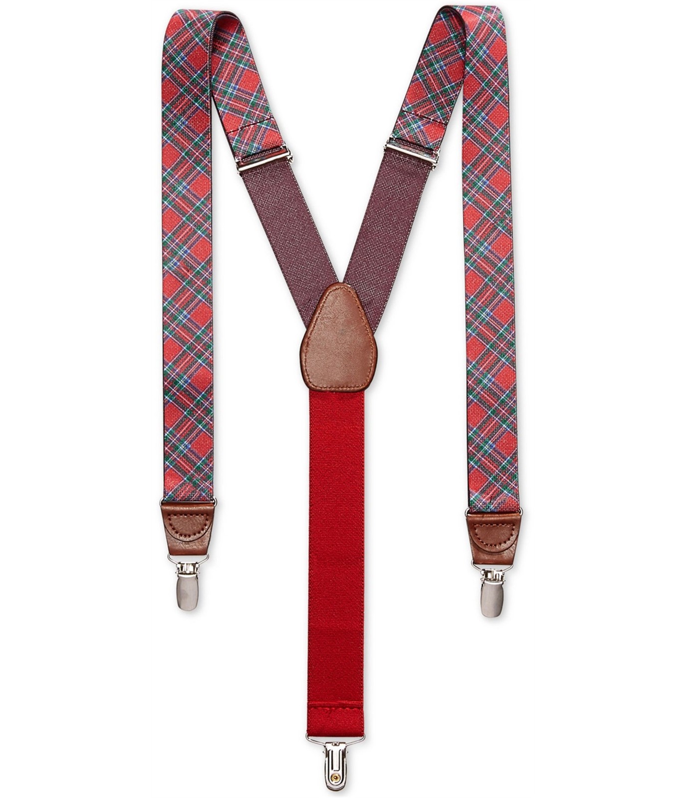 Мужские подтяжки в шотландскую клетку Club Room среднего размера красные Один размер 3490₽