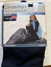 Climate Right by Cuddl Duds Base Layer Frigid Thermal Guard Black Leggings XXL