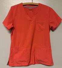 Med couture Coral Colored Scrub Top Size Small nursing healthcare