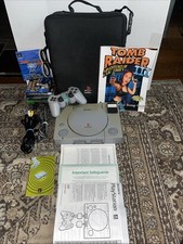 Sony PlayStation PS1 SCPH-7501 Console Bundle w/ 8 Games, Manuals  Case 