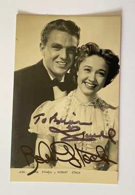 Jane Powell & Robert Stack - A Date With Judy - original handsignierte Autogramme