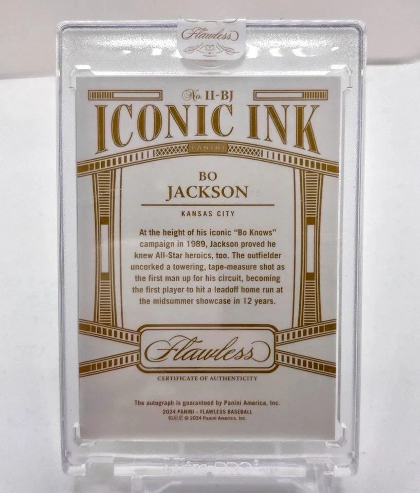 Bo Jackson 2024 Panini Impecable Tinta Icónica Autógrafo II-BJ/20 BO KNOW BASEBALL Foto 2 de 2