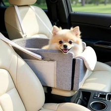 Multi-Function Small Dog Car Seat Center Console & Carrier - Sturdy Console D...