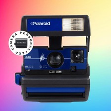 Polaroid 636 Close Up Blue Camera   Vintage Instant Camera  Custom Text Option