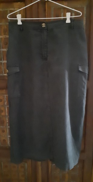 2 x Target size 14 black long linen cargo skirts