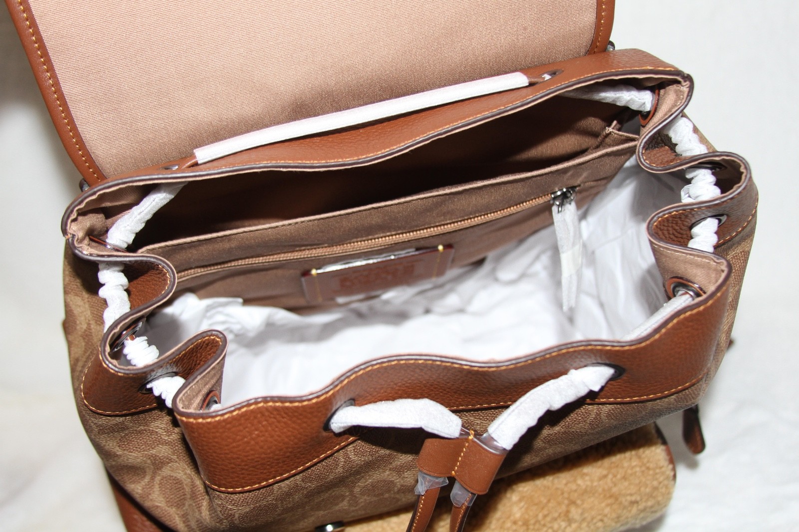 NWT Coach Mens Large Sprint Backpack Signature Canvas Shearling MSRP: $798 image 4