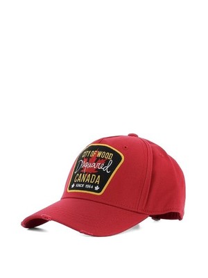 DSQUARED2 Red City of Wood Canada Baseball Cap Hat Embroidered Logo NWT