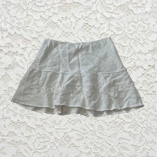 vintage embroidered white knee length fairy skirt