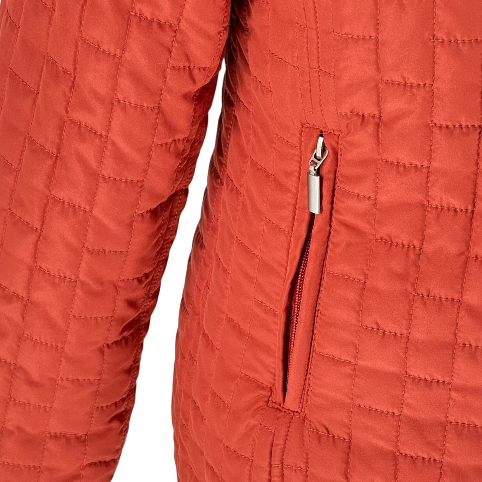 Jane Ashley Quilted Jacket Snap Close Front Zip Pockets Casual Burnt Orange SZ M - Image 4 of 4