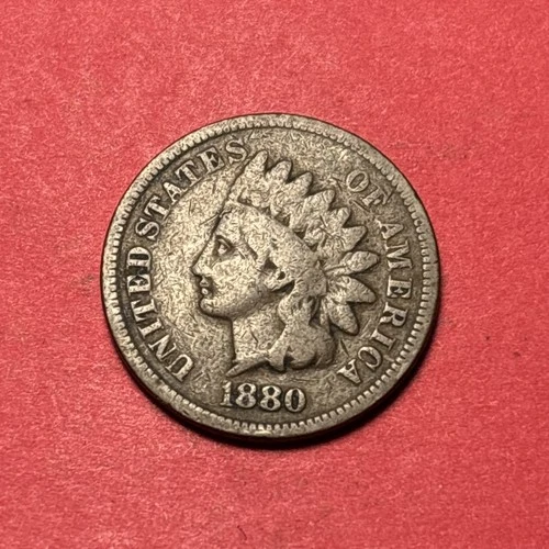 (1) Beautiful Antique 1880 Indian Head Cent/Penny VG-VERY GOOD NICE FILLER