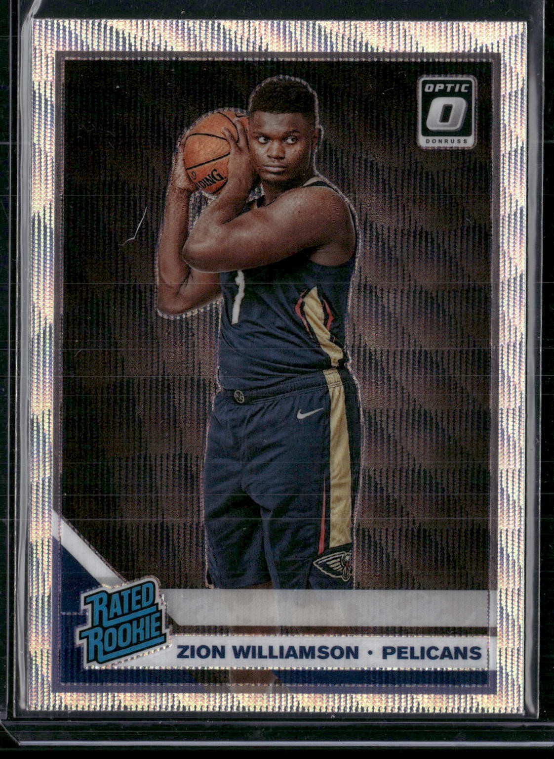 2019-20 Donruss Optic #158 Zion Williamson Fanatics Silver Wave RC