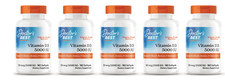 5X Doctor's Best Vitamin D3 5000IU, Gluten Free 360 Softgels Exp 06/ 2027