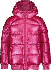 Under Armour Girls' Quilted Puffer Jacket Water Repellant Sz Y L PINK METALLIC