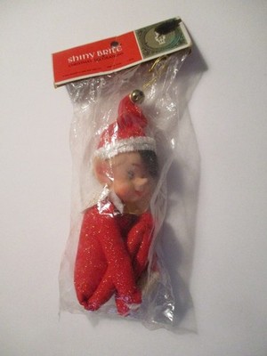 RARE Black Hair Shiny Brite Knee Hugger Elf Still SEALED 1959 - 1961