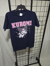 Hello Kitty Sanrio Kuromi Anime Short Sleeve Graphic T-Shirt Medium- Navy Blue