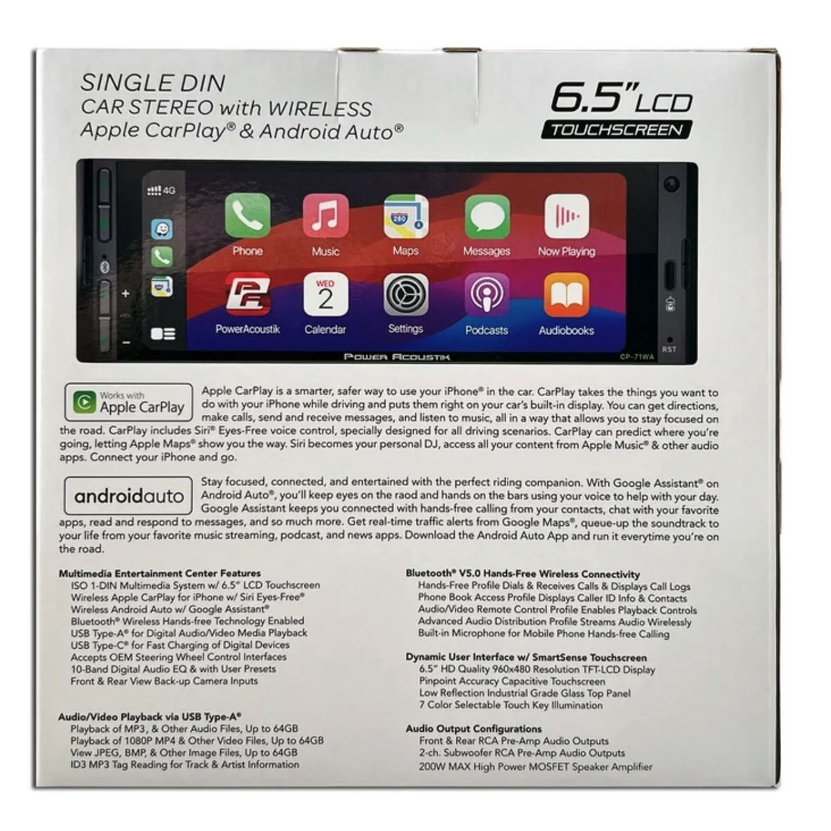 POWER ACOUSTIK CP-71WA SINGLE DIN 6.5