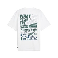 PUMA Graphics What Crew Neck Short Sleeve T-Shirt Mens Size L Casual Tops 63024