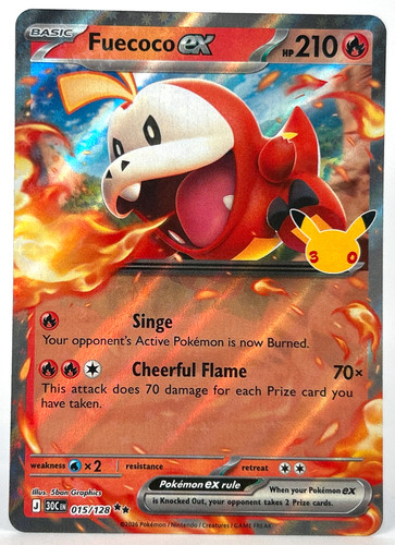 FUECOCO EX Double Rare Mega Evolution 30th Celebration 15/128 Pokemon