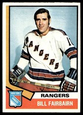 1974-75 Topps Hockey Card Bill Fairbairn New York Rangers #231 EX-MT+