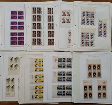 US Stamps Collection 1968-1969- Lot Of Mostly Plate, Zip Blocks Mounted On Pages