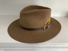 Vtg Stetson 4X Beaver Brown Fur Felt Cowboy Hat Size 7 1/2 Western Rancher Band