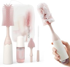 NEW Momcozy Bottle Brush Kit Push-Press Foam Baby Bottle Cleaner for Breast Pump