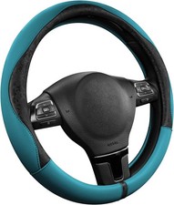 Steering Wheel Cover For Universal Fit 14.515.5 Cars Black Blue Leather De Steering Wheel Cover For Universal Fit 14.515.5 Cars Black Blue Leather De
