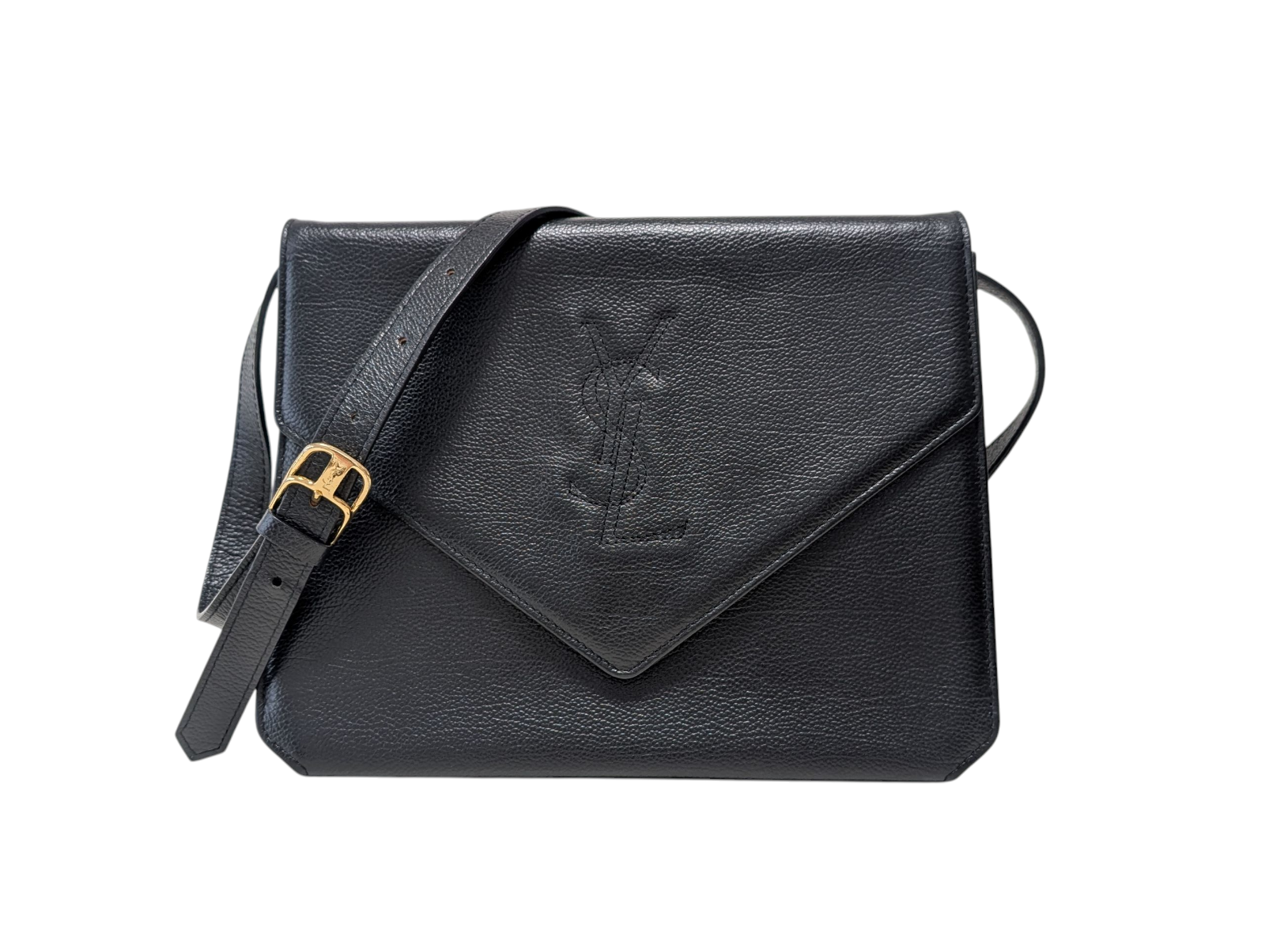 Borsa pochette a tracolla Yves Saint Laurent borsetta pelle nera YSL vintage autentica