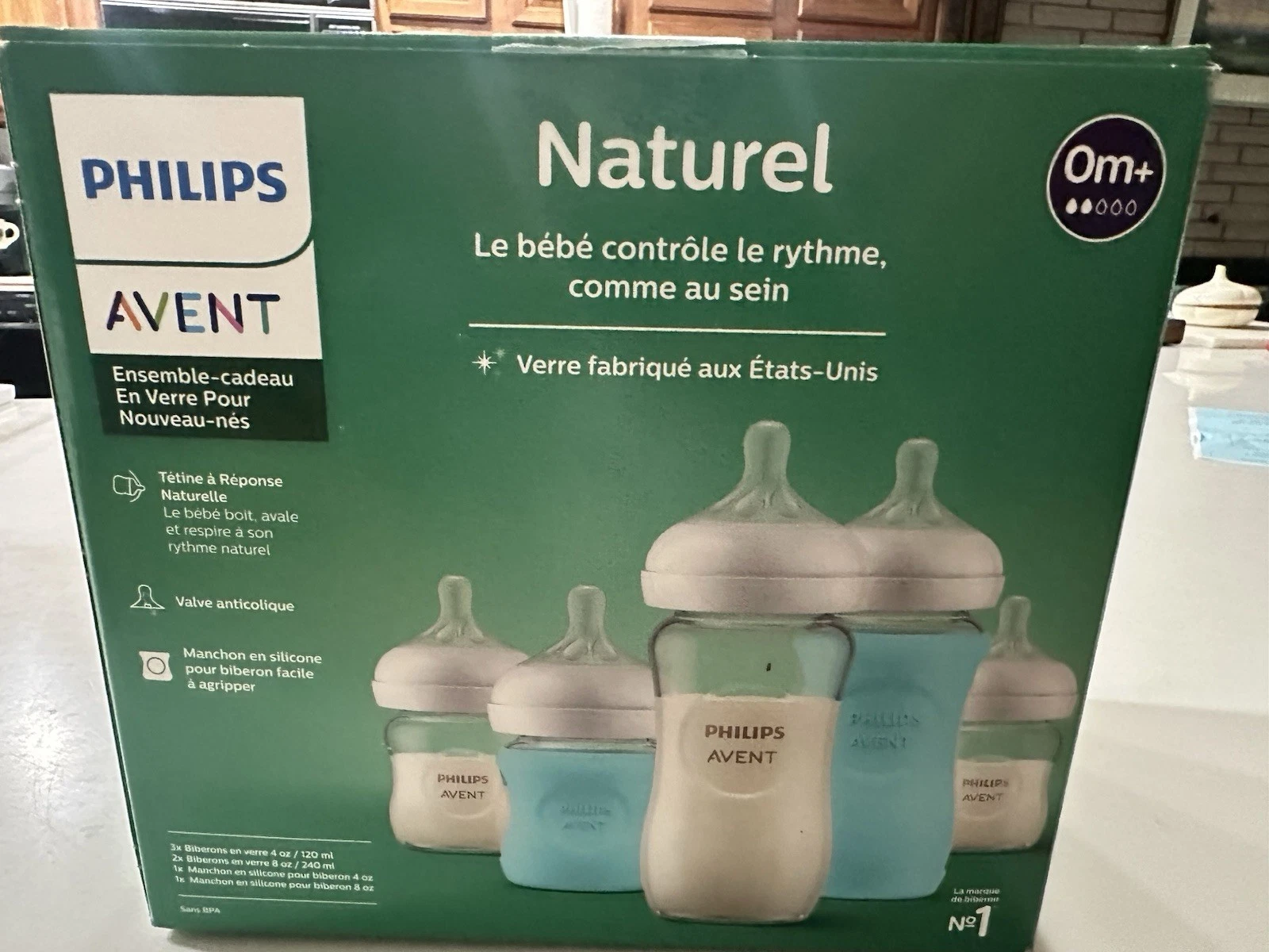 Philips Avent Natural Newborn Glass Set Anti-Colic Valve BPA Free #NO2755 (AR)