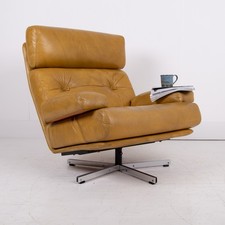 Mid Century Swivel Leather Armchair Tetrad Nucleus C1970