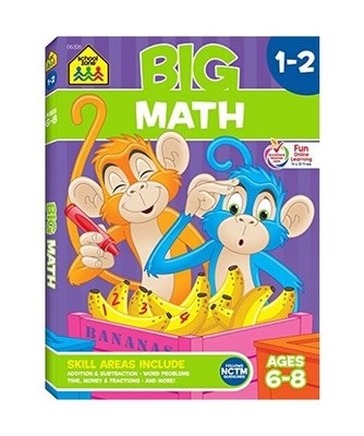 School Zone Big Math 1-2 Workbook, School Zone