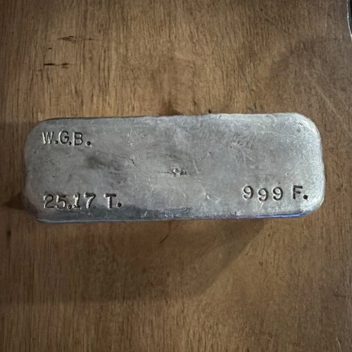 Vintage 25.17 W.G. Buschmeyer & Son Poured silver bar Rare NICE