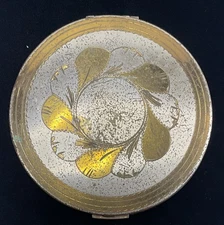 Vintage Art Deco Floral Dorset Fifth Avenue Round Flapjack Powder Compact