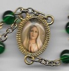 America Needs Fatima 30 Inch Green Glass Beaded Christian / Catholic Rosary — photo 3