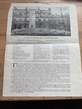 WWI Leaflet re: Queen Mary&rsquo;s Convalescent Auxiliary Hospitals