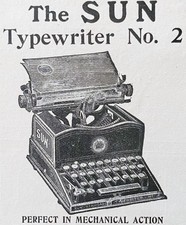THE SUN TYPEWRITER Model No.2 Perfect in Mechanical Action Antique 1903 Print Ad thumbnail
