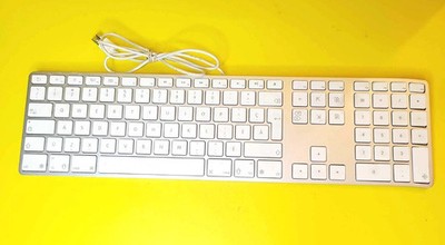 APPLE MAC A1243 COMPUTER KEYBOARD USB CABLE WIRED STANDARD ULTRA-THIN ALUMINUM