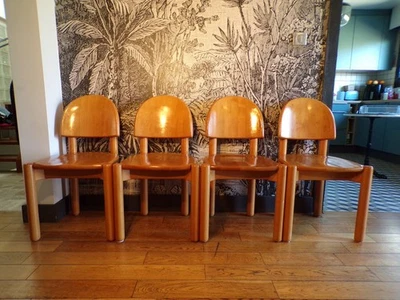 SET 4 CHAISE RAINER DAUMILLER-PIN-DESIGN 60-70-Hirtshals savvaerk-scandinave - Photo 1/4