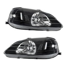 Clear Reflector Headlight Assembly Pair - Compatible with 1999-2000 Civic