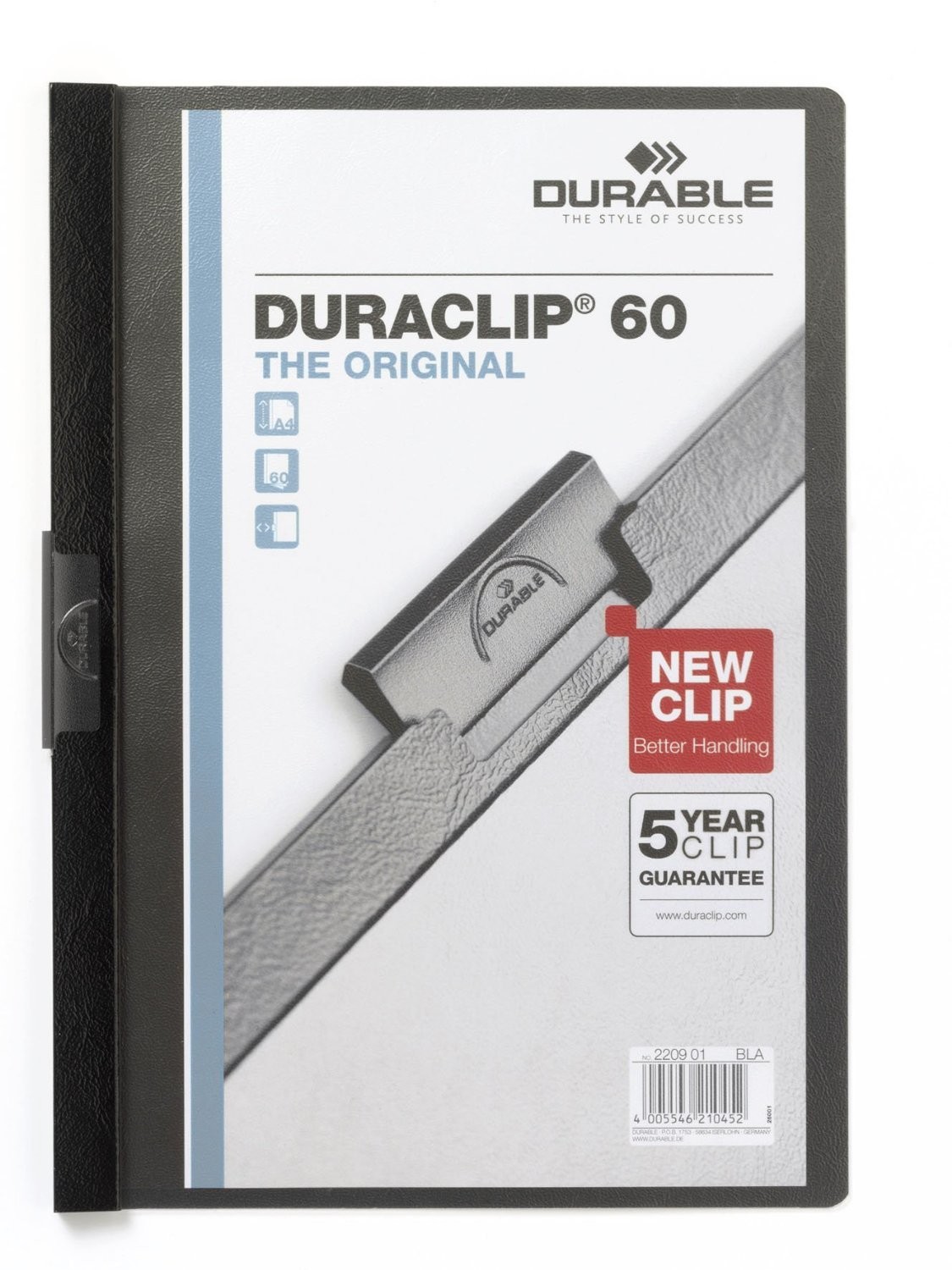 Durable Clip Folder DURACLIP 60 A4 Black Pack of 25 220901 19090₽