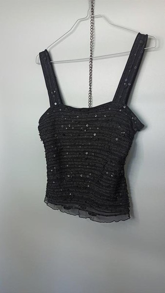 Women Vintage Shirt Black Nylon S