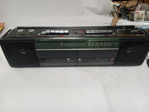 Sony Sound Rider CFS-W301 FM/AM Stereo Dual Cassette Recorder (Tested/Works)
