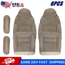 Driver & Passenger Side Bottom & Top Seat Cover Tan For 2000 2001 Ford Excursion