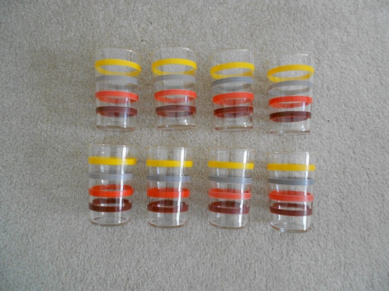 Set  of 8 Federal Glass Juice Glasses Vintage