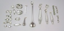 Chandelier Parts Clear Glass Assorted Large Medium Spear Drop 35 LOT Vintage