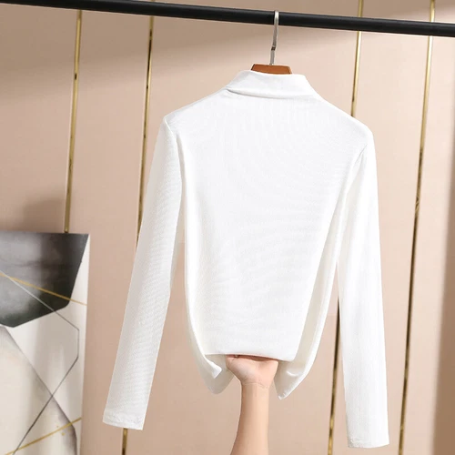 Damen Rollkragen Langarm T-Shirt Leicht Base Layer Stretch Slim Top - Bild 16 von 29