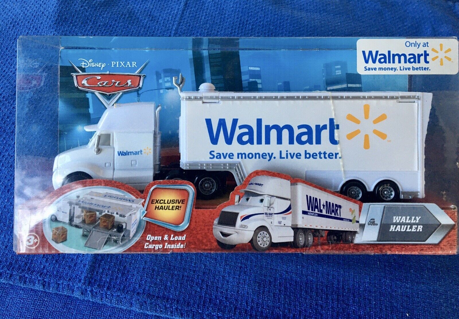 CARS Disney Pixar Wally Hauler Truck Walmart Exclusive White Sticker New in box